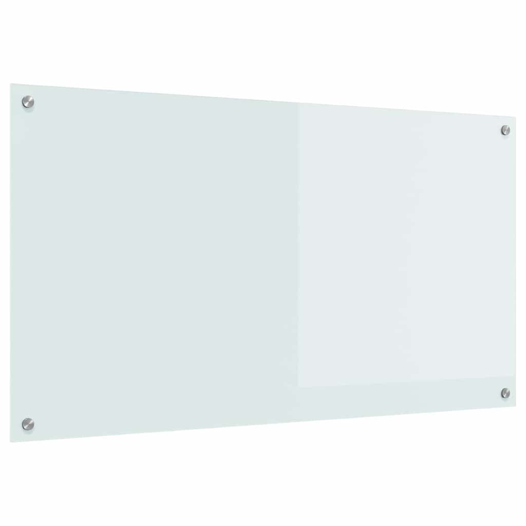 Kitchen Backsplash White 110 x 60 x 0.6 cm Tempered Glass